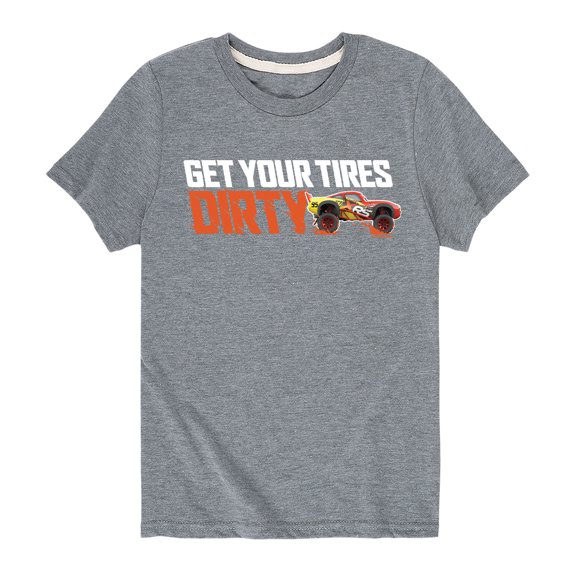 Disney's Cars - Get Your Tires Dirty - Boy's Toddler And Youth Short Sleeve Graphic T-Shirt