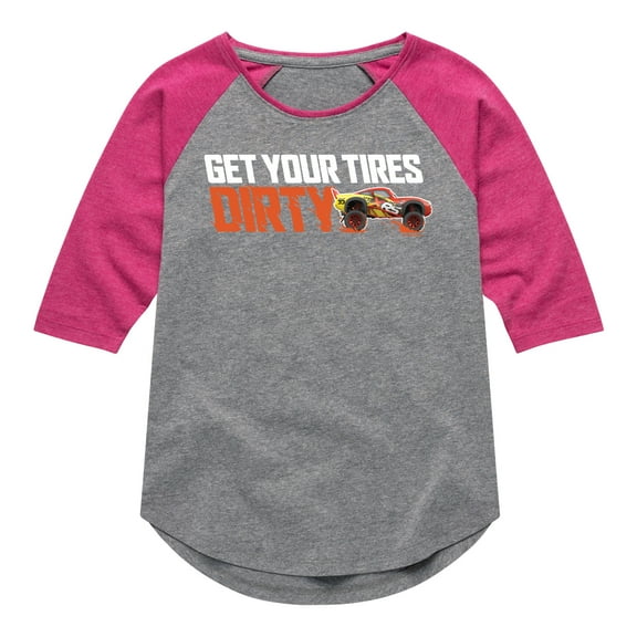 Disney's Cars - Get Your Tires Dirty - Toddler And Youth Raglan Graphic T-Shirt