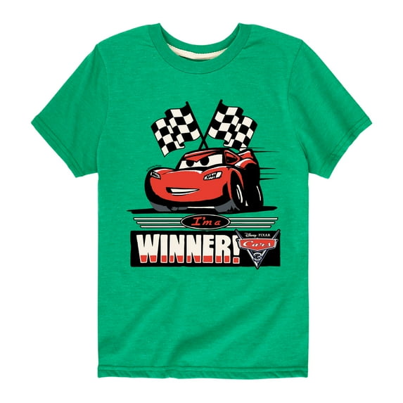 Disney's Cars - I'm A Winner - Boy's Toddler And Youth Short Sleeve Graphic T-Shirt