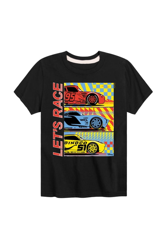 Disney's Cars - Lets Race - Boy's Toddler & Youth Short Sleeve Graphic T-Shirt