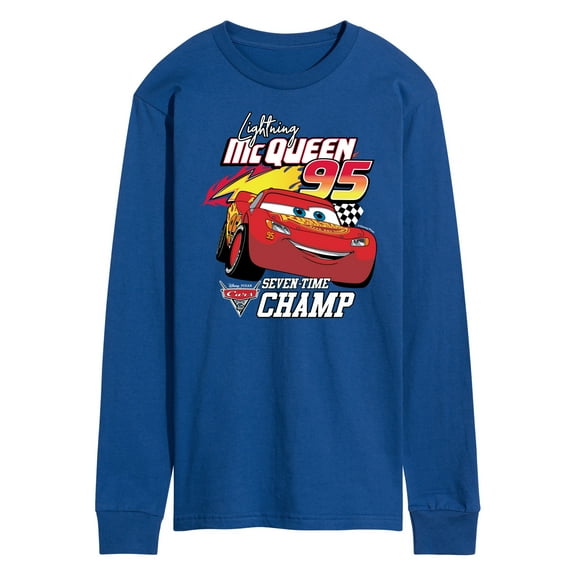Disney's Cars - Lightning McQueen Seven Time Champ - Men's Long Sleeve T-Shirt