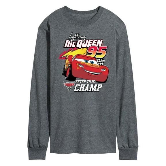 Disney's Cars - Lightning McQueen Seven Time Champ - Men's Long Sleeve T-Shirt