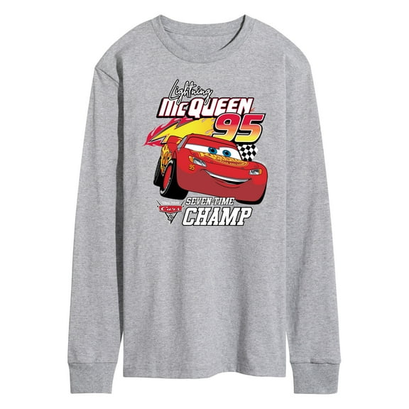 Disney's Cars - Lightning McQueen Seven Time Champ - Men's Long Sleeve T-Shirt