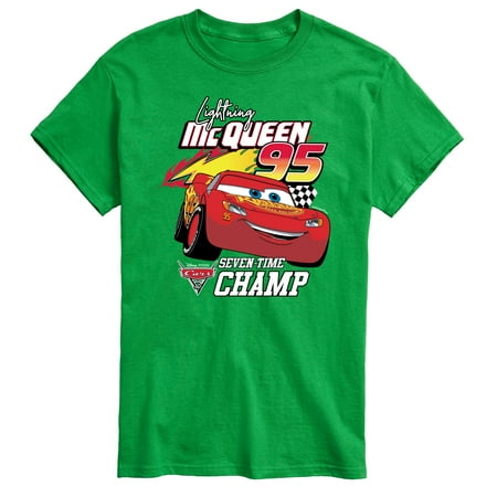Disney's Cars - Lightning McQueen Seven Time Champ - Men's Short Sleeve Graphic T-Shirt