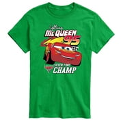 Disneys Cars - Lightning McQueen Seven Time Champ - قميص قصير الأكمام للرجال