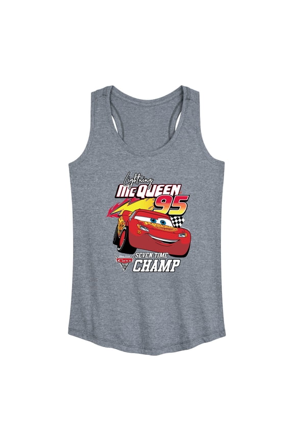 Disney's Cars - Lightning McQueen Seven Time Champ - Women's Racerback Tank Top