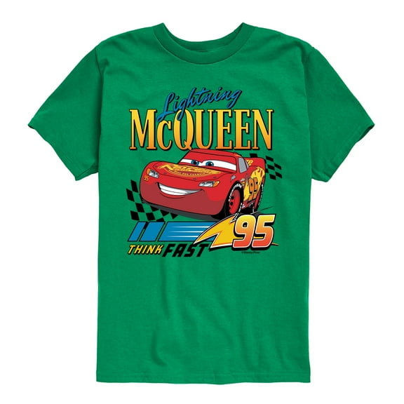 Disney's Cars - Lightning McQueen Think Fast - Boy's Toddler And Youth Short Sleeve Graphic T-Shirt