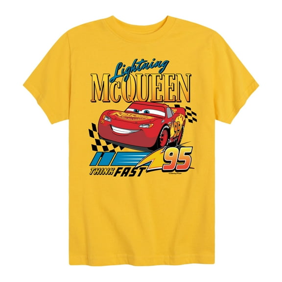 Disney's Cars - Lightning McQueen Think Fast - Boy's Toddler And Youth Short Sleeve Graphic T-Shirt