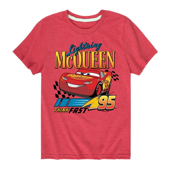 Disney's Cars - Lightning McQueen Think Fast - Boy's Toddler And Youth Short Sleeve Graphic T-Shirt