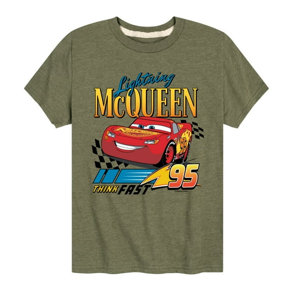 Disney's Cars - Lightning McQueen Think Fast - Boy's Toddler And Youth Short Sleeve Graphic T-Shirt