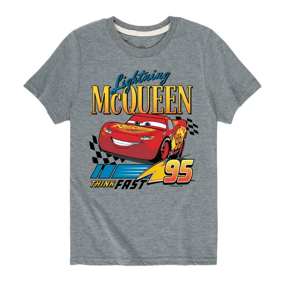 Disney's Cars - Lightning McQueen Think Fast - Boy's Toddler And Youth Short Sleeve Graphic T-Shirt