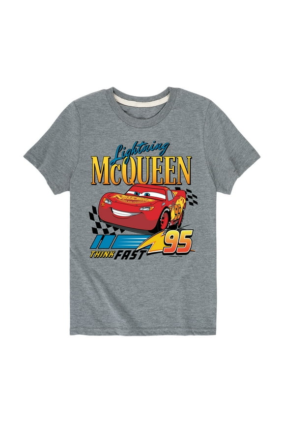 Disney's Cars - Lightning McQueen Think Fast - Boy's Toddler And Youth Short Sleeve Graphic T-Shirt