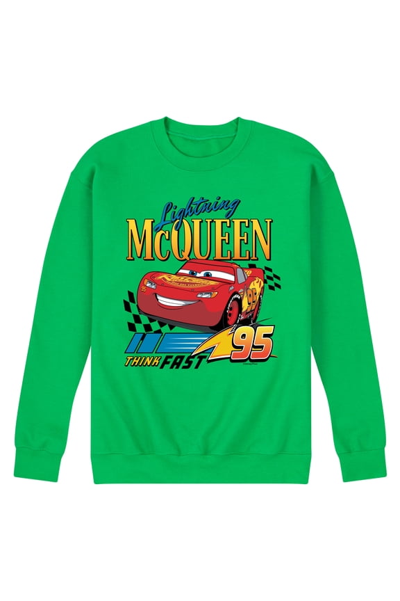 Disney's Cars - Lightning McQueen Think Fast - Men's Crew Neck Fleece Pullover