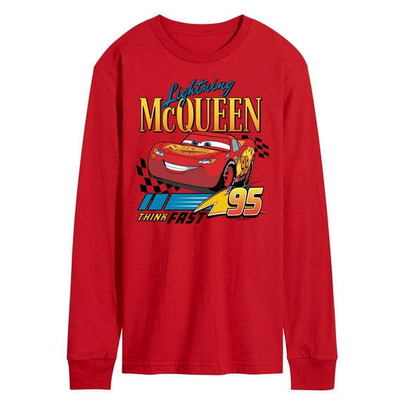 Disney's Cars - Lightning McQueen Think Fast - Men's Long Sleeve T-Shirt