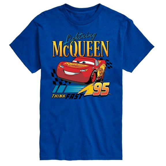 Disney's Cars - Lightning McQueen Think Fast - Men's Short Sleeve Graphic T-Shirt
