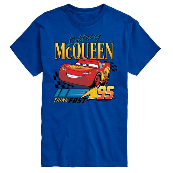 Disney's Cars - Lightning McQueen Think Fast - Men's Short Sleeve Graphic T-Shirt
