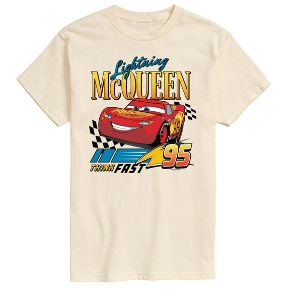 Disney's Cars - Lightning McQueen Think Fast - Men's Short Sleeve Graphic T-Shirt
