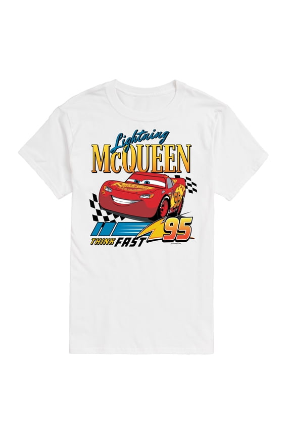 Disney's Cars - Lightning McQueen Think Fast - Men's Short Sleeve Graphic T-Shirt