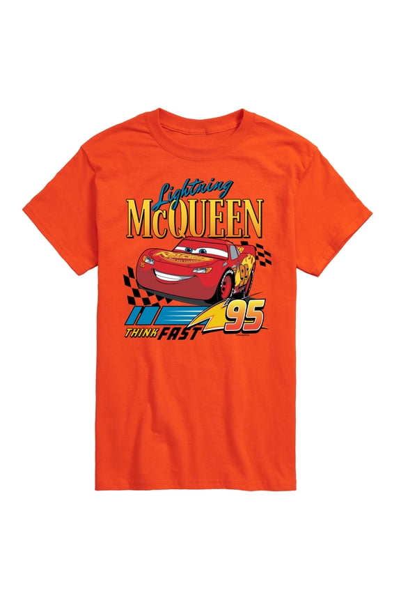 Disney's Cars - Lightning McQueen Think Fast - Men's Short Sleeve Graphic T-Shirt