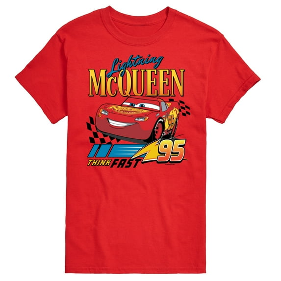 Disney's Cars - Lightning McQueen Think Fast - Men's Short Sleeve Graphic T-Shirt
