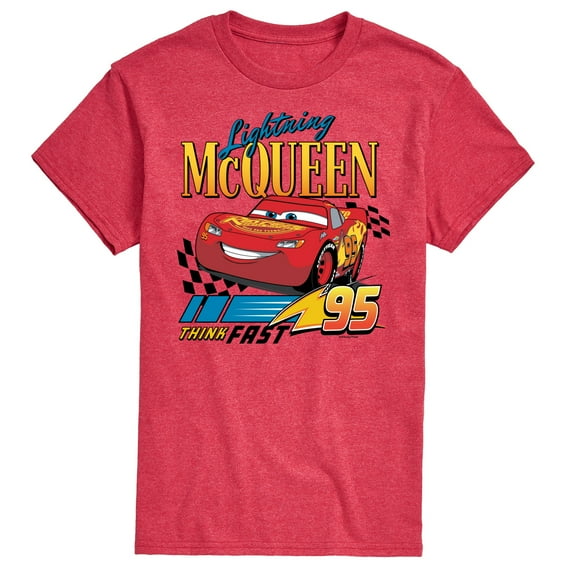 Disney's Cars - Lightning McQueen Think Fast - Men's Short Sleeve Graphic T-Shirt