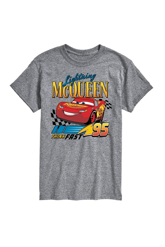 Disney's Cars - Lightning McQueen Think Fast - Men's Short Sleeve Graphic T-Shirt