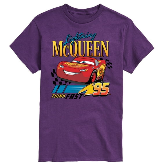 Disney's Cars - Lightning McQueen Think Fast - Men's Short Sleeve Graphic T-Shirt