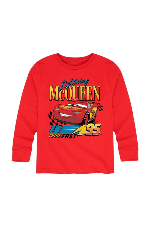 Disney's Cars - Lightning McQueen Think Fast - Toddler And Youth Long Sleeve Graphic T-Shirt