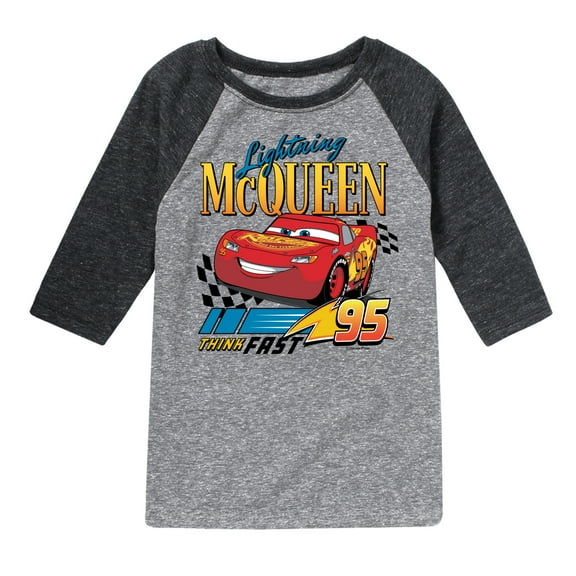 Cars - Lightning McQueen Think Fast - Youth Boys Raglan T-Shirt