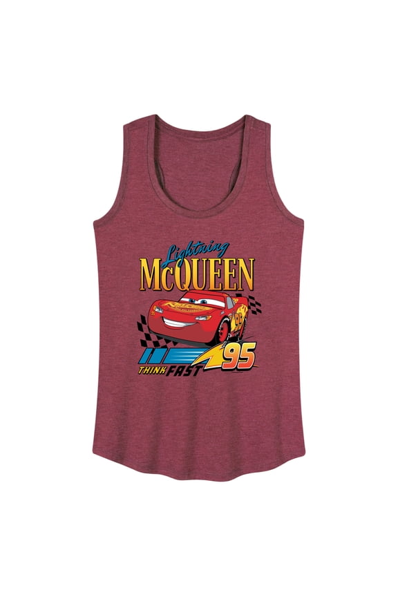 Disney's Cars - Lightning McQueen Think Fast - Women's Racerback Tank Top