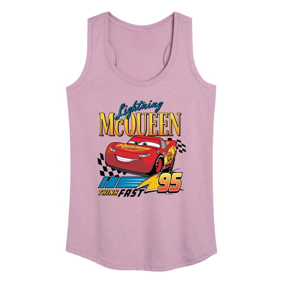 Disney's Cars - Lightning McQueen Think Fast - Women's Racerback Tank Top