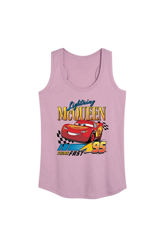 Disney's Cars - Lightning McQueen Think Fast - Women's Racerback Tank Top