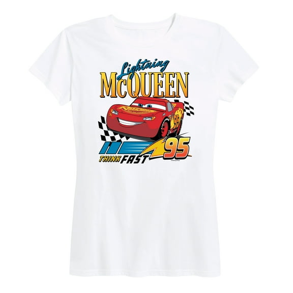 Disney's Cars - Lightning McQueen Think Fast - Women's Short Sleeve Graphic T-Shirt