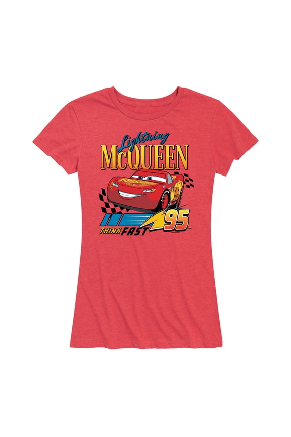 Disney's Cars - Lightning McQueen Think Fast - Women's Short Sleeve Graphic T-Shirt