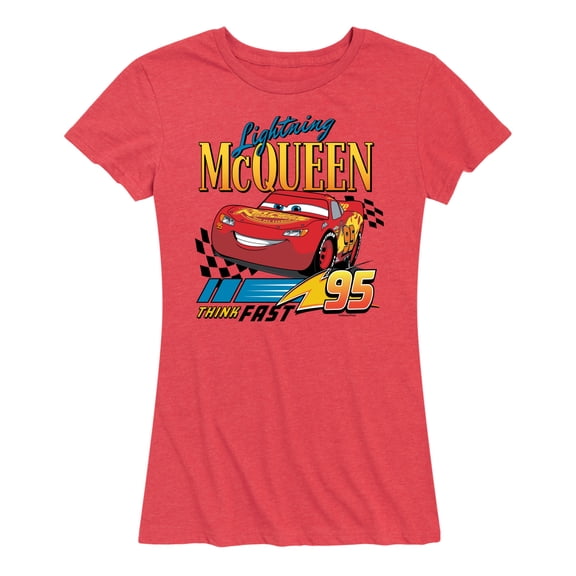 Disney's Cars - Lightning McQueen Think Fast - Women's Short Sleeve Graphic T-Shirt