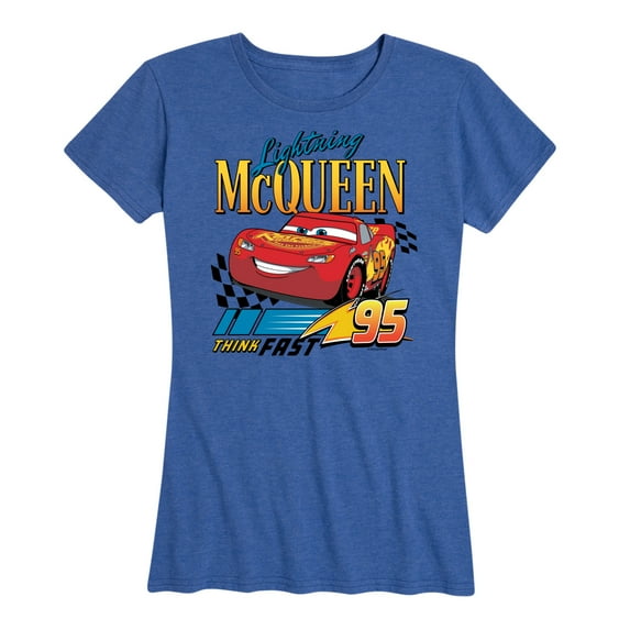 Disney's Cars - Lightning McQueen Think Fast - Women's Short Sleeve Graphic T-Shirt