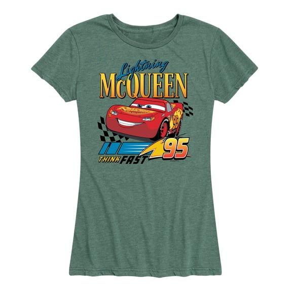 Disney's Cars - Lightning McQueen Think Fast - Women's Short Sleeve Graphic T-Shirt