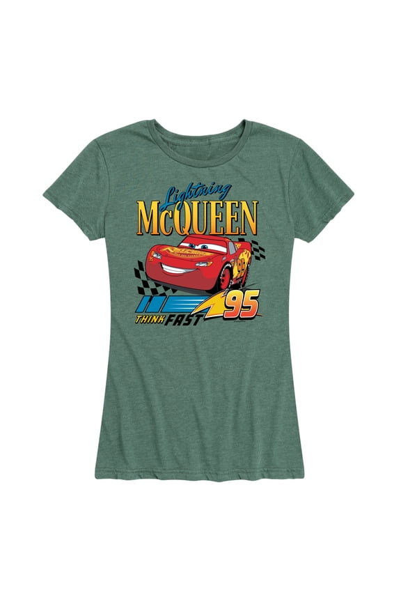 Disney's Cars - Lightning McQueen Think Fast - Women's Short Sleeve Graphic T-Shirt