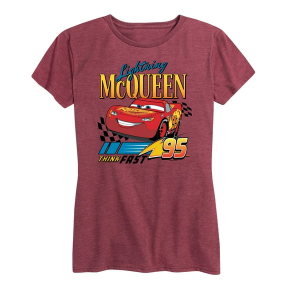 Disney's Cars - Lightning McQueen Think Fast - Women's Short Sleeve Graphic T-Shirt