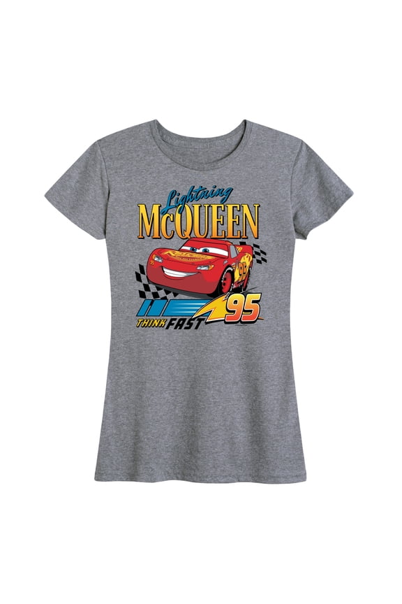 Disney's Cars - Lightning McQueen Think Fast - Women's Short Sleeve Graphic T-Shirt