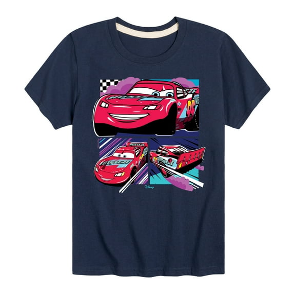 Disney's Cars - Lightning Mcqueen Finish Line - Boy's Toddler & Youth Short Sleeve Graphic T-Shirt