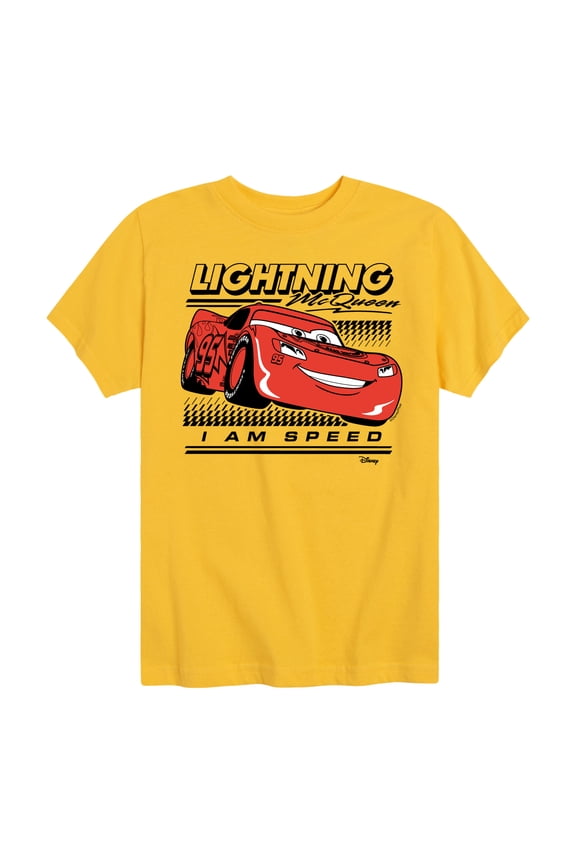 Disney's Cars - Lightning Mcqueen I Am Speed - Boy's Toddler & Youth Short Sleeve Graphic T-Shirt