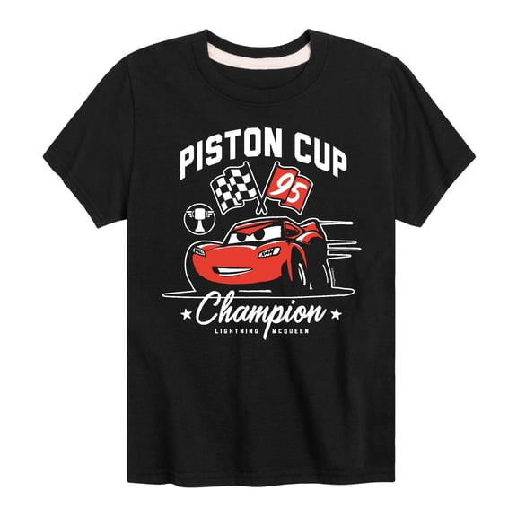 Disney's Cars - Piston Cup Champion McQueen - Boy's Toddler And Youth Short Sleeve Graphic T-Shirt