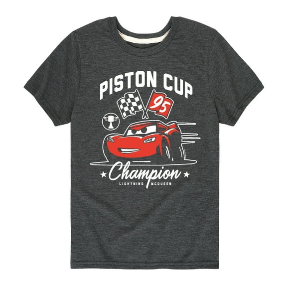 Disney's Cars - Piston Cup Champion McQueen - Boy's Toddler And Youth Short Sleeve Graphic T-Shirt
