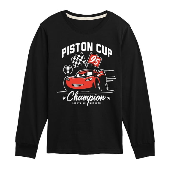 Cars - Piston Cup Champion McQueen - Youth Boys Long Sleeve Graphic T-Shirt