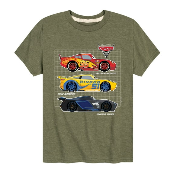 Disney's Cars - Side Profiles Grid - Boy's Toddler And Youth Short Sleeve Graphic T-Shirt