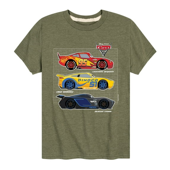 Disney's Cars - Side Profiles Grid - Boy's Toddler And Youth Short Sleeve Graphic T-Shirt