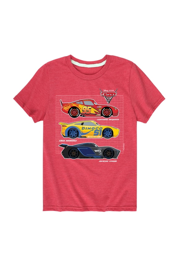 Disney's Cars - Side Profiles Grid - Boy's Toddler And Youth Short Sleeve Graphic T-Shirt