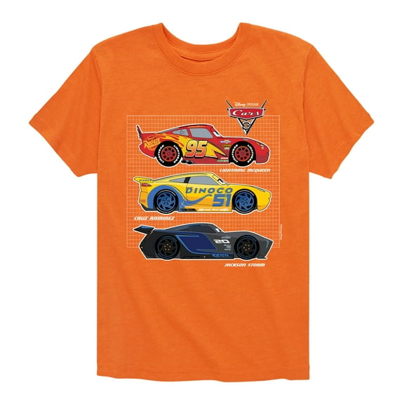 Disney's Cars - Side Profiles Grid - Boy's Toddler And Youth Short Sleeve Graphic T-Shirt