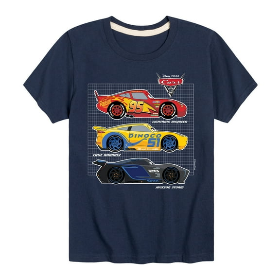 Disney's Cars - Side Profiles Grid - Boy's Toddler And Youth Short Sleeve Graphic T-Shirt